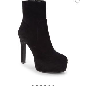 Stuart Weitzman Avenue 130 Suede Platform Zip Booties